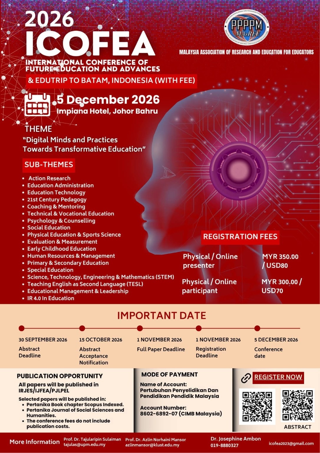 Official ICOFEA 2026 conference flyer